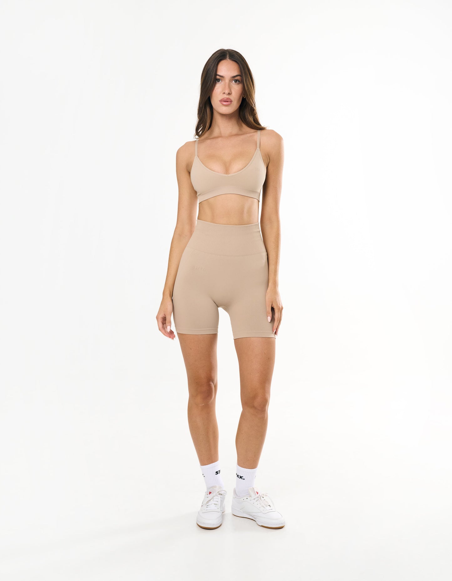 Premium Seamless Midi Bike Shorts - Taupe