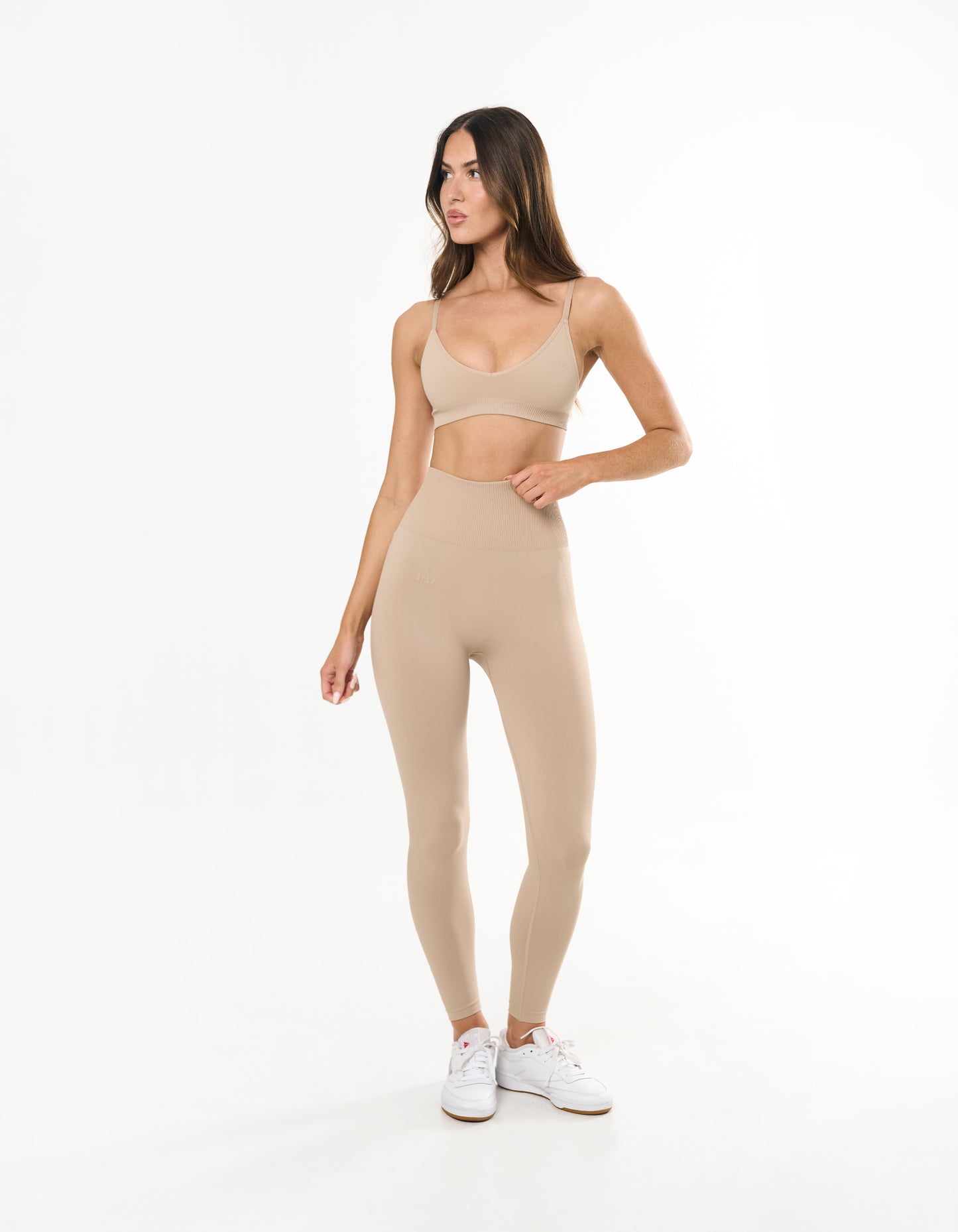 Premium Seamless Full Length Tights - Taupe