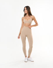 Premium Seamless Full Length Tights - Taupe