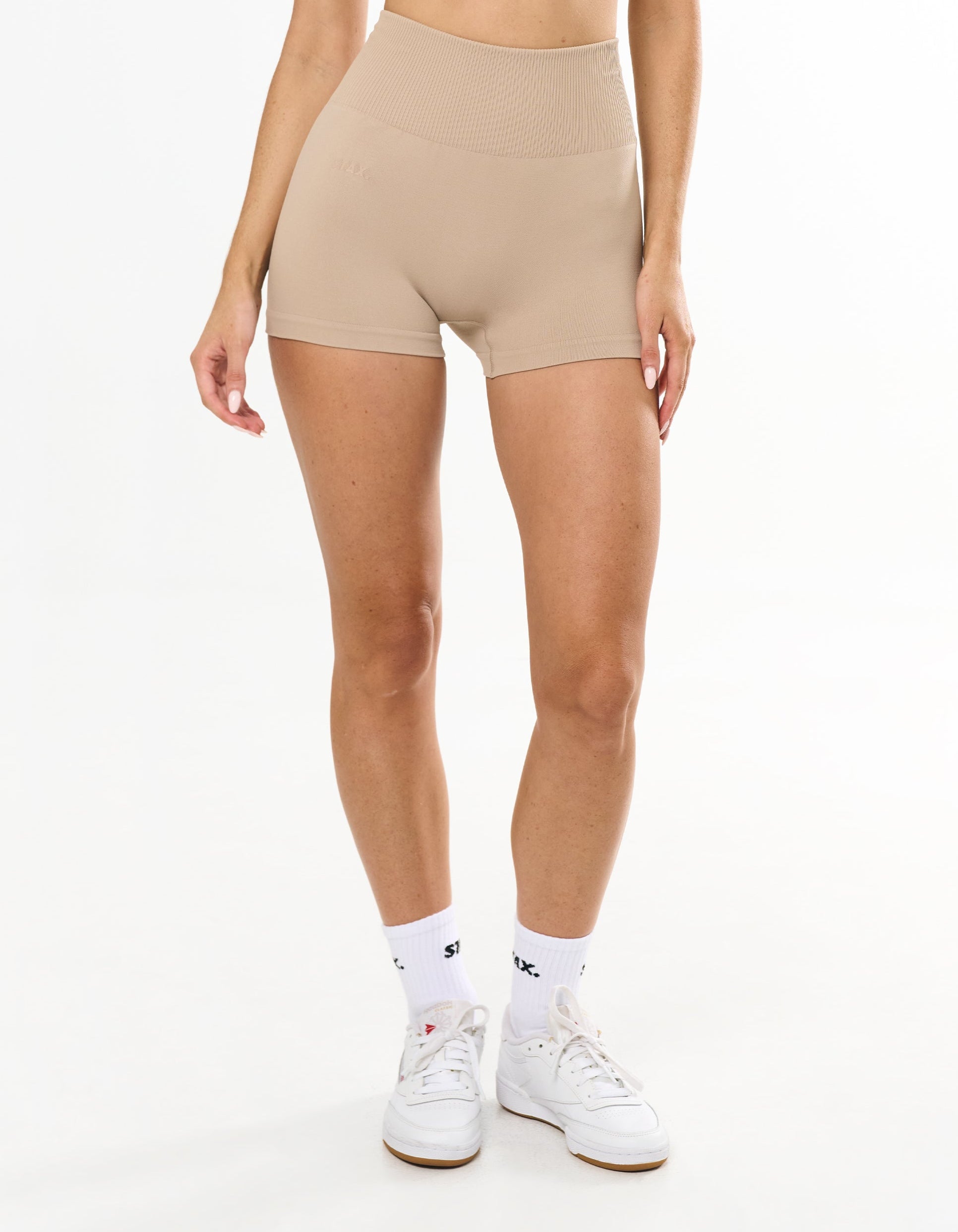 Premium Seamless Mini Bike Shorts - Taupe