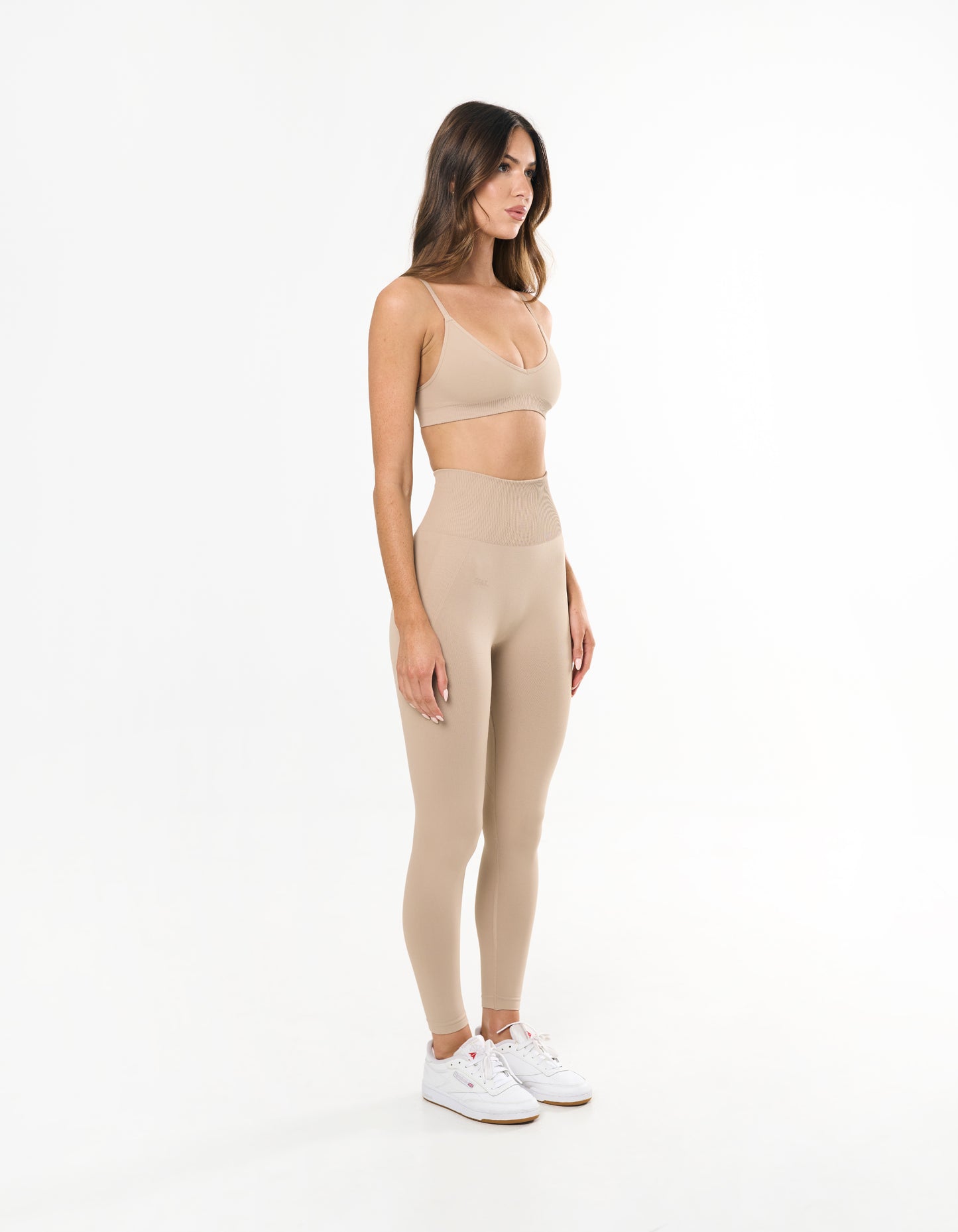 Premium Seamless Full Length Tights - Taupe