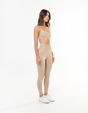 Premium Seamless Full Length Tights - Taupe