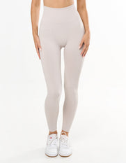 Premium Seamless Full Length Tights - Bone
