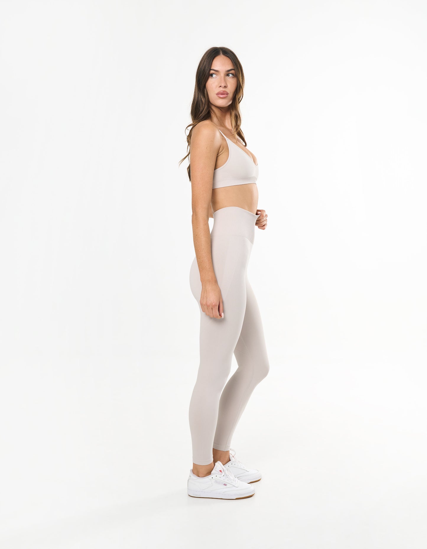 Premium Seamless Full Length Tights - Bone