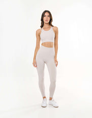 Premium Seamless Full Length Tights - Bone