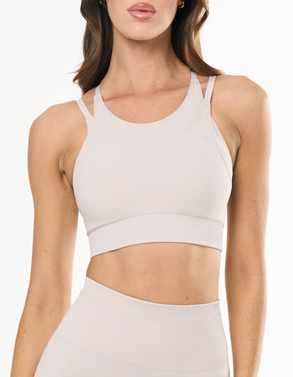 Premium Seamless Layered Crop - Bone