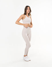 Premium Seamless Full Length Tights - Bone