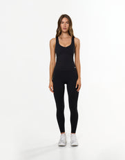 V Front Ruched Tank Airlyte - Black
