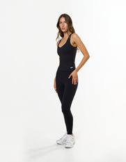 V Front Ruched Tank Airlyte - Black
