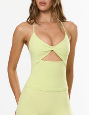 Twist Halter Tank Airlyte - Lime
