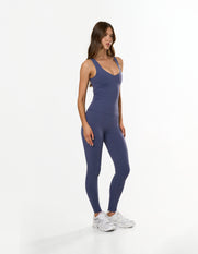 V Front Ruched Tank Airlyte - Blueberry
