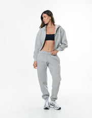 Cropped Zip Hoodie Solfleece® - Grey Marle