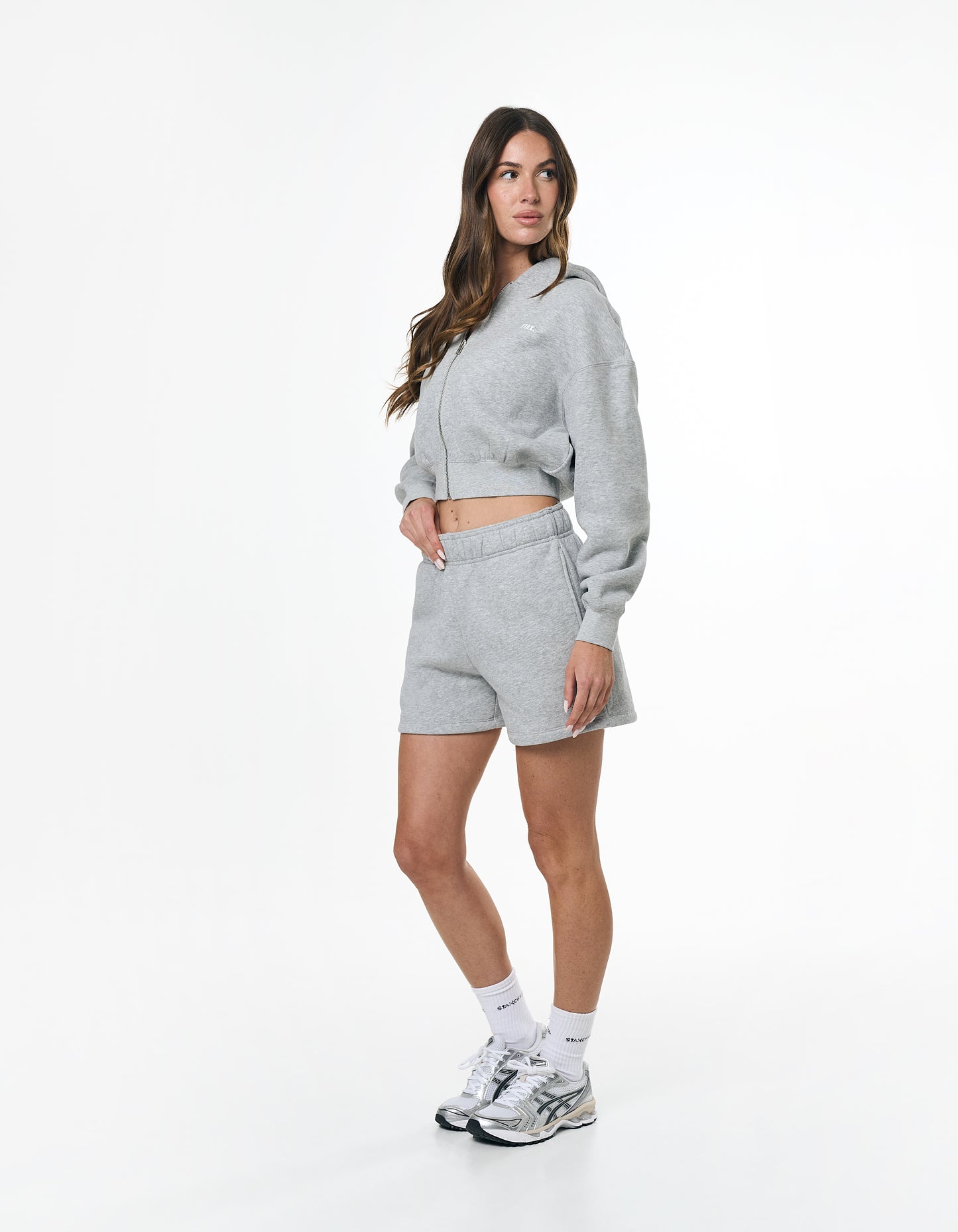 Cropped Zip Hoodie Solfleece® - Grey Marle