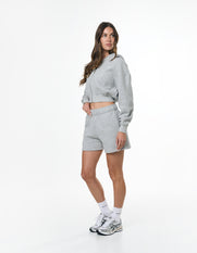 Cropped Zip Hoodie Solfleece® - Grey Marle