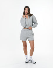 Cropped Zip Hoodie Solfleece® - Grey Marle