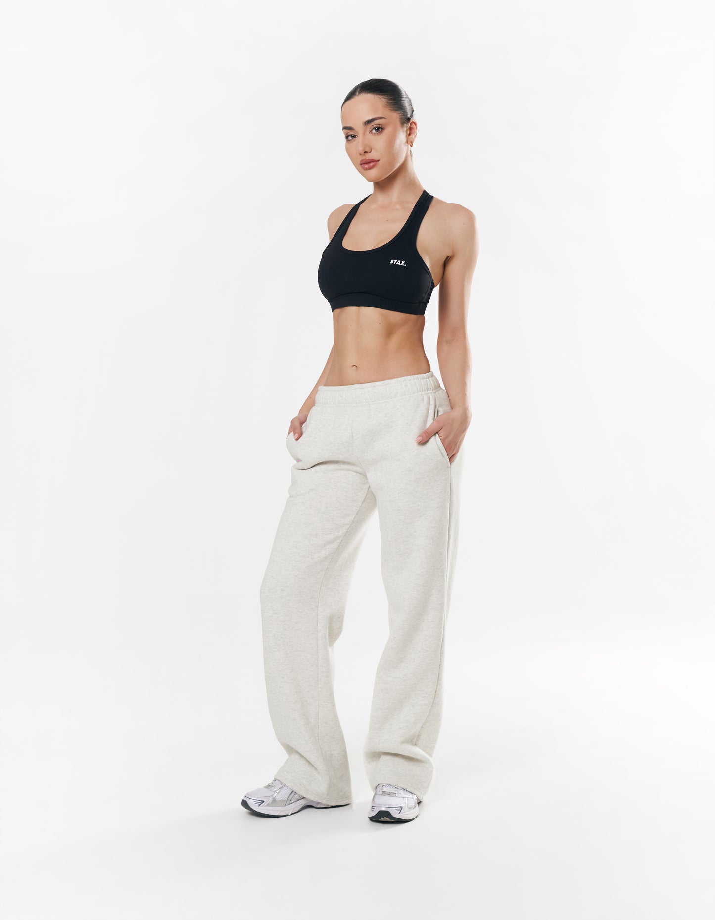 Classic Straight Leg Jogger - Light Grey/Pink