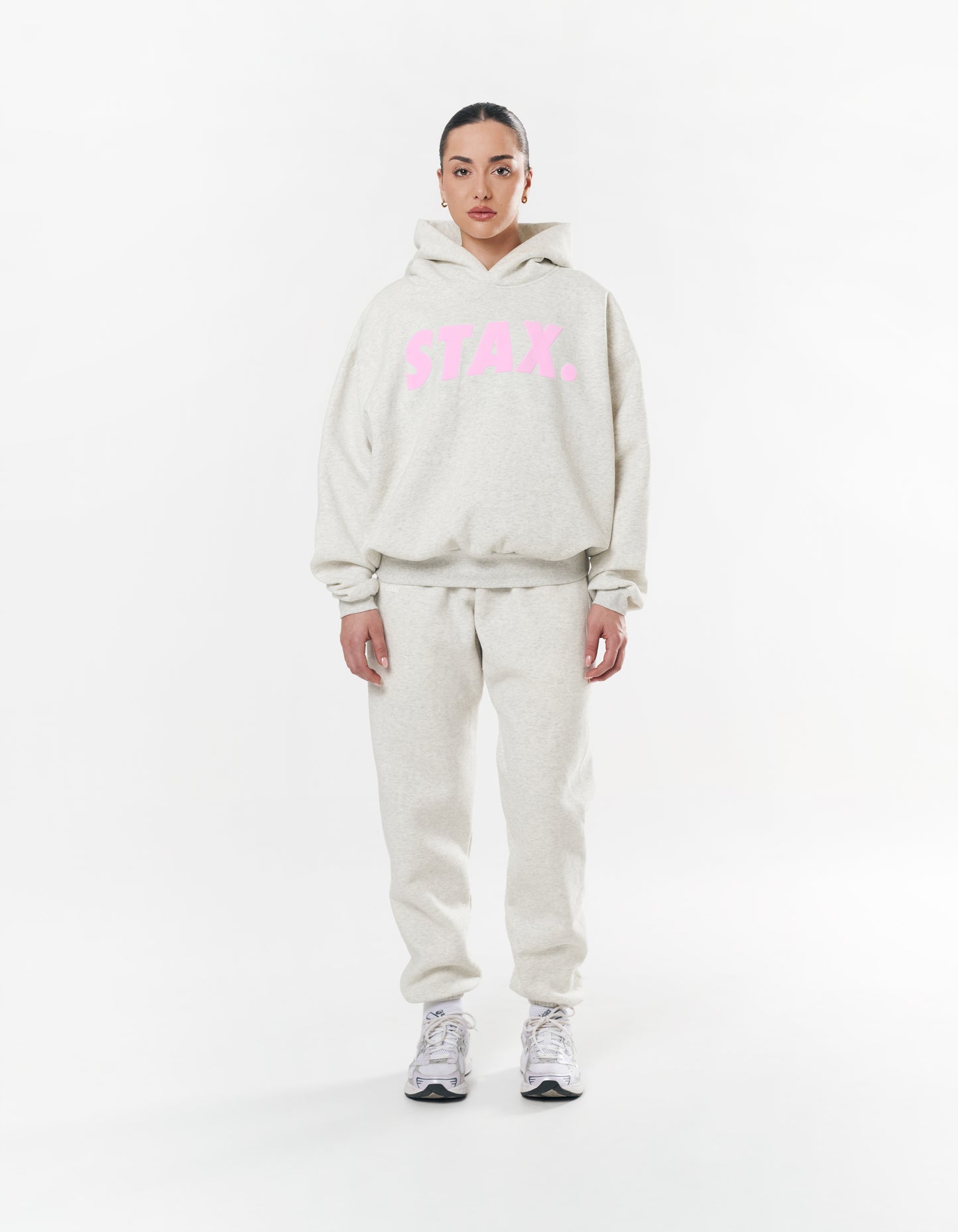 Classic Cuffed Jogger - Light Grey/Pink