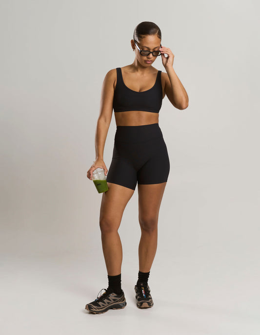 Active Rib Crop - Black