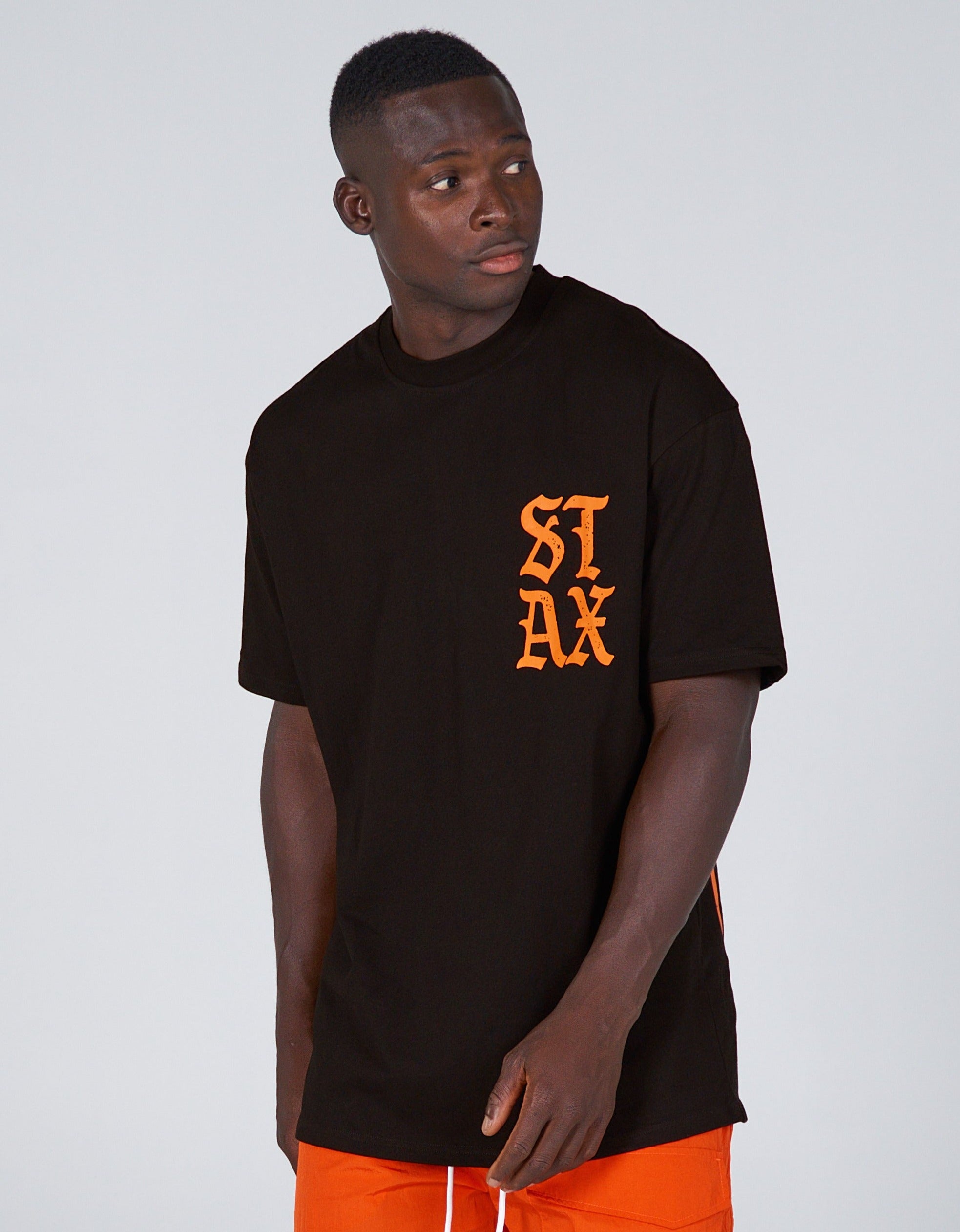 Black and clearance orange jordan shirt