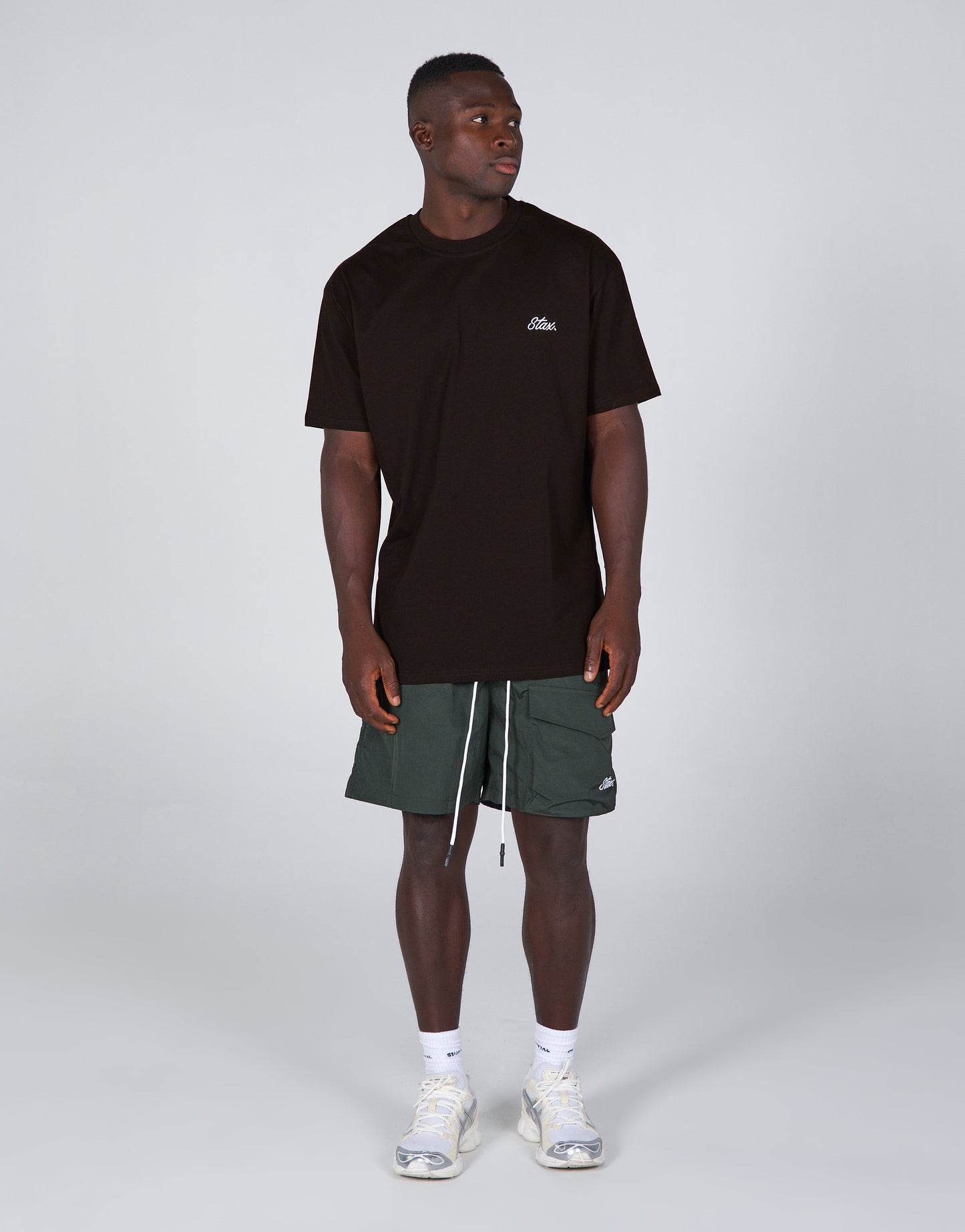 Mens Cursive Nylon Shorts - Creo (Green)