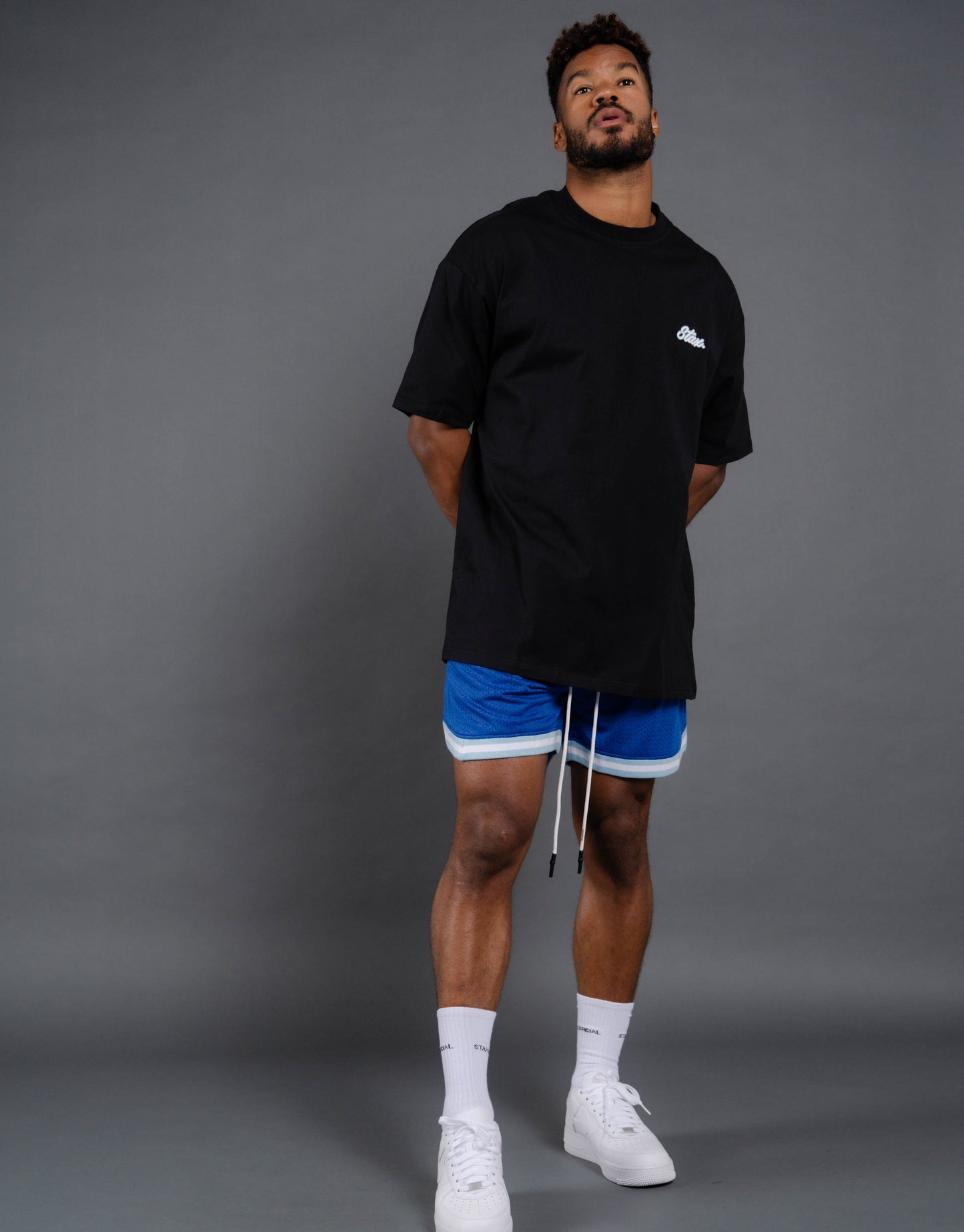 Court Drip Basketball Tee - Black & Blue