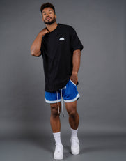 Court Drip Basketball Tee - Black & Blue