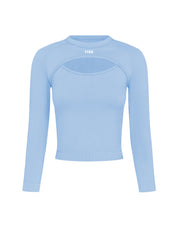 Premium Seamless Cut Out Long Sleeve Lounge V5.1 - Baby Blue