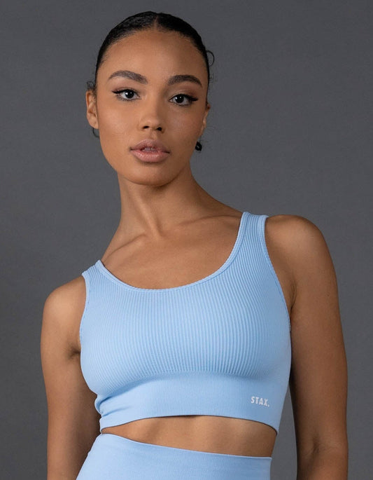 STAX. Premium Seamless V5.1 (Favourites) Low Back Crop Lounge - Baby Blue