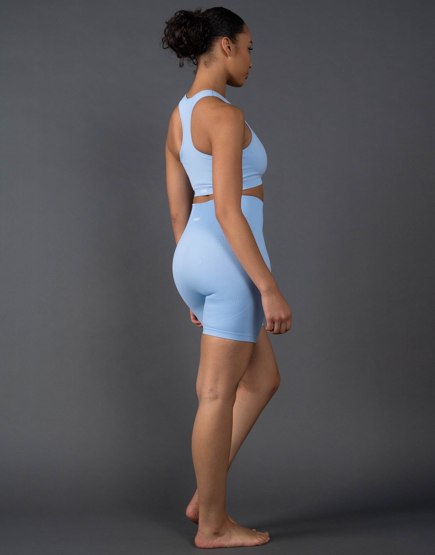 Premium Seamless Racer Crop V5.1 - Baby Blue