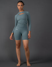STAX. Premium Seamless V5.1 (Favourites) Cut Out Long Sleeve Lounge - Mist (Blue/Grey)