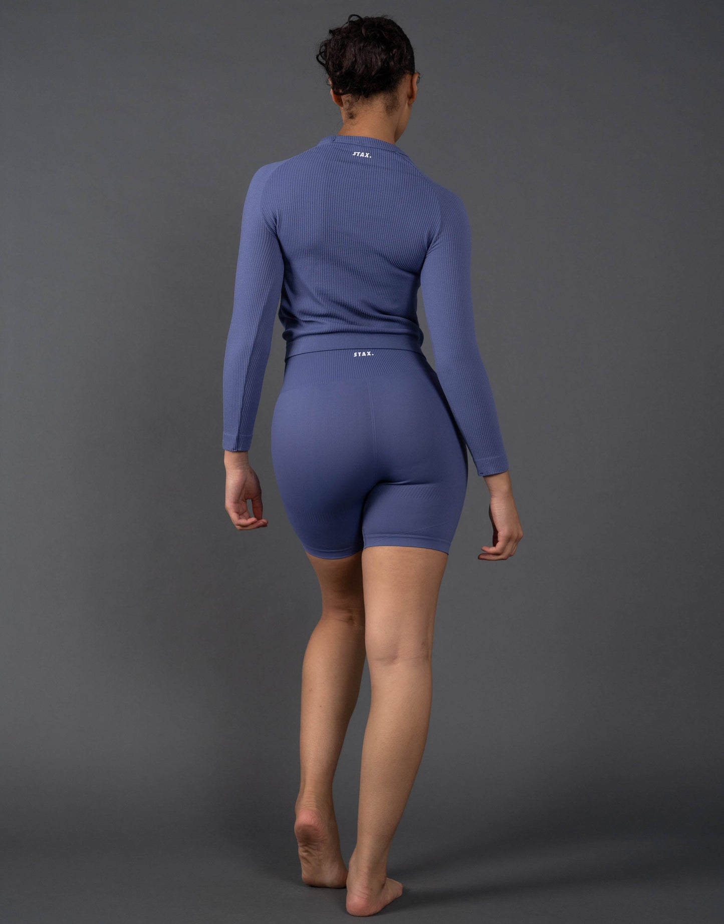 STAX. Premium Seamless V5.1 (Favourites) Cut Out Long Sleeve Lounge - Topaz (Blue/Purple)