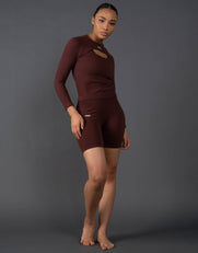 Premium Seamless Cut Out Long Sleeve Lounge V5.1 - Umber