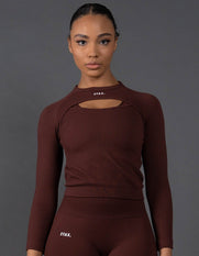 STAX. Premium Seamless V5.1 (Favourites) Cut Out Long Sleeve Lounge - Umber (Brown)