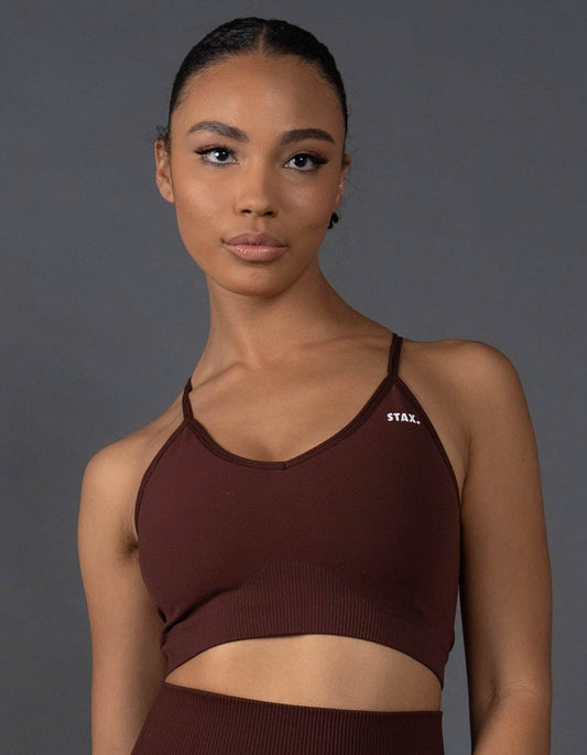 STAX. Premium Seamless V5.1 (Favourites) Strappy Crop - Umber (Brown)