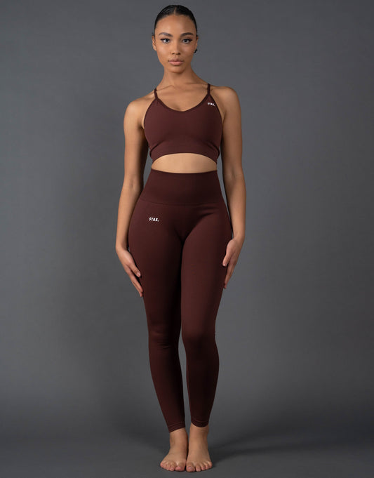 STAX. Premium Seamless V5.1 (Favourites) Full Length Tights - Umber (Brown)