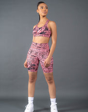 Graffiti Bike Shorts - Pink and Black