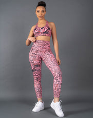 Graffiti Tights Full Length - Pink and Black