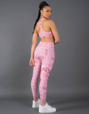 STAX. Graffiti Tights Full Length - Pink and White