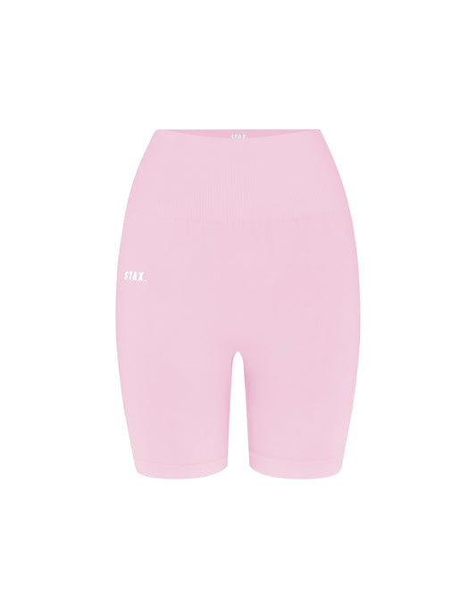 STAX. Premium Seamless V5.1 (Favourites) Midi Bike Shorts - Taffy (Pink)