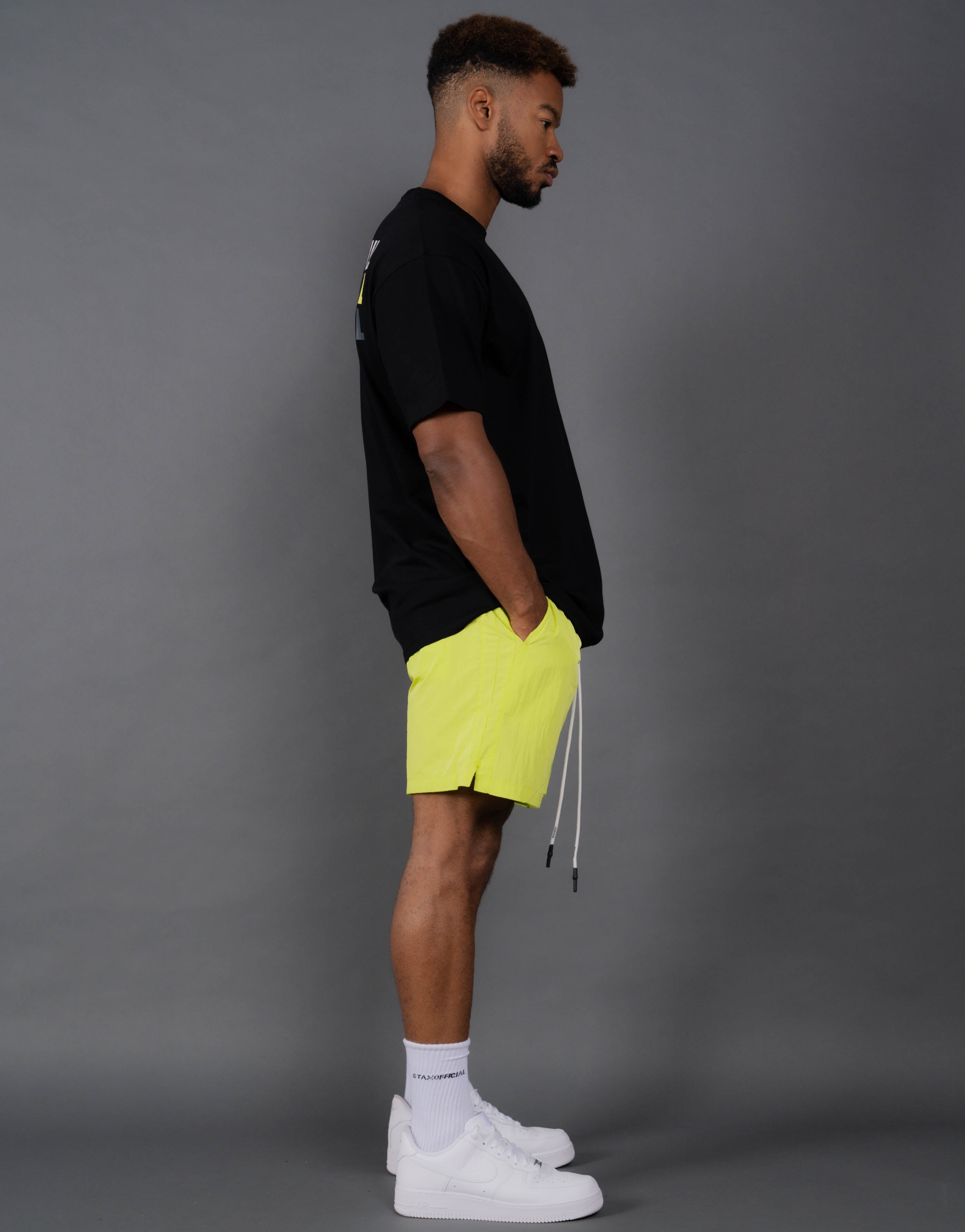 Bright yellow hot sale shorts mens