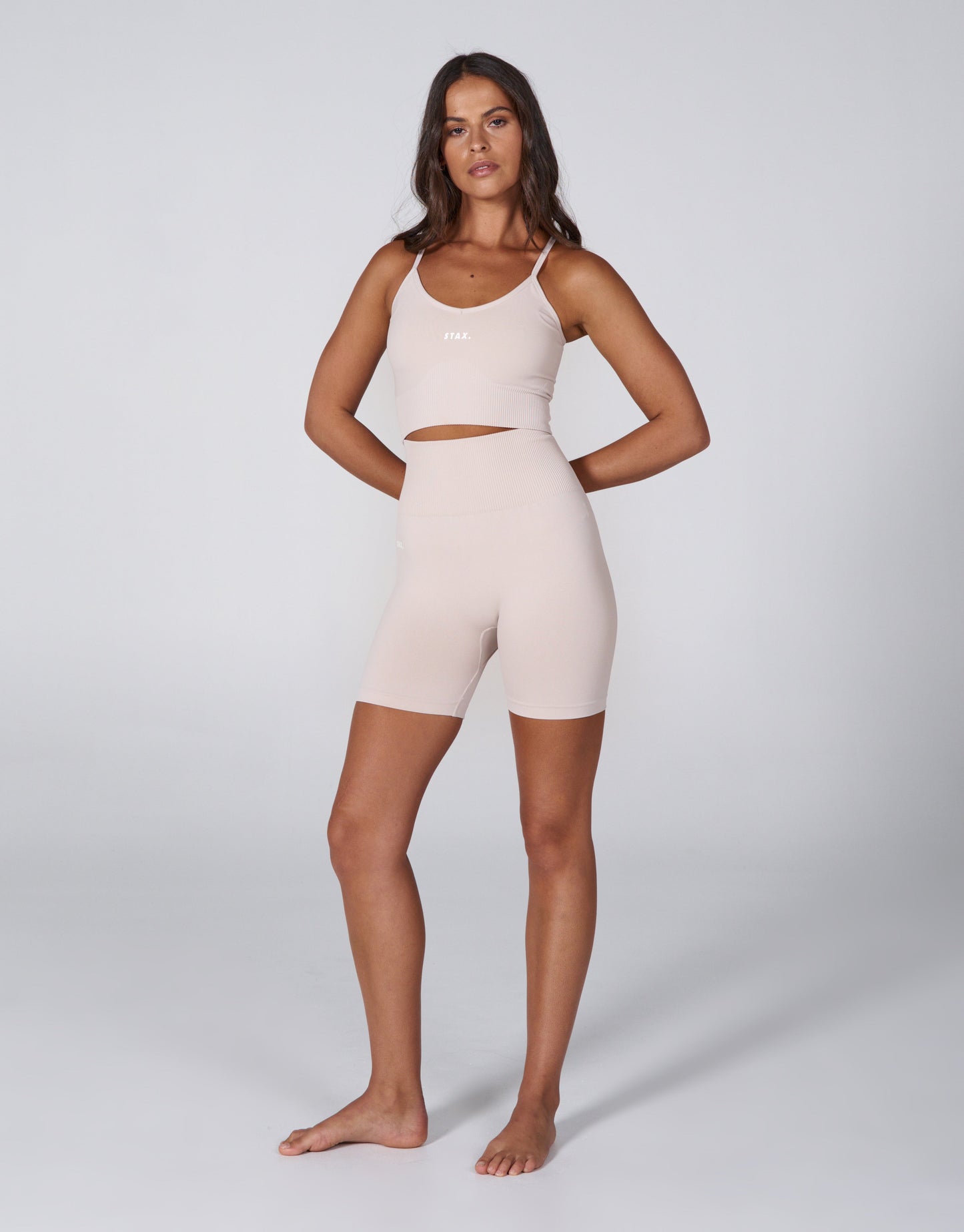 Premium Seamless Favourites Strappy Crop - Bone