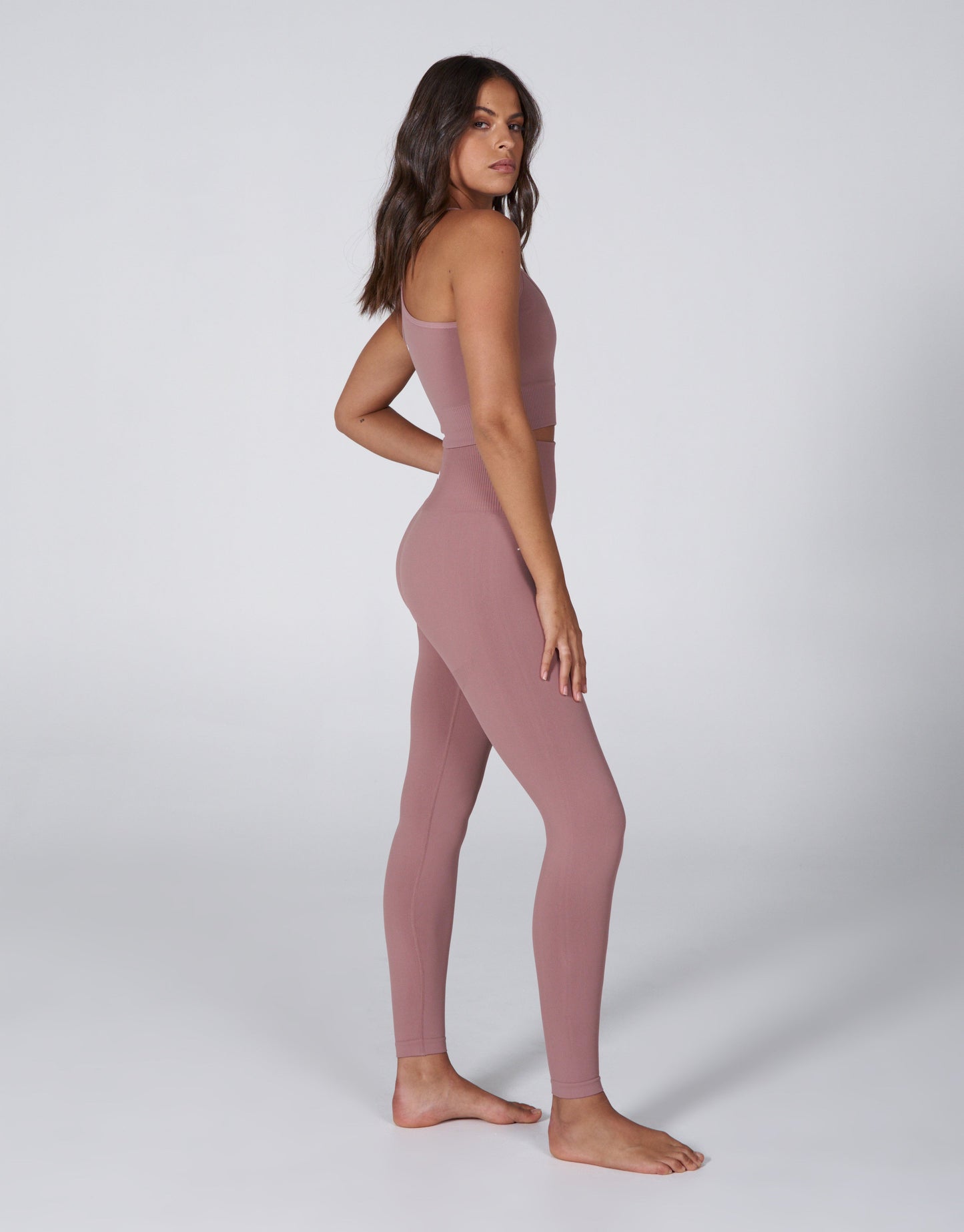 Premium Seamless Favourites Strappy Crop - Dusty Rose