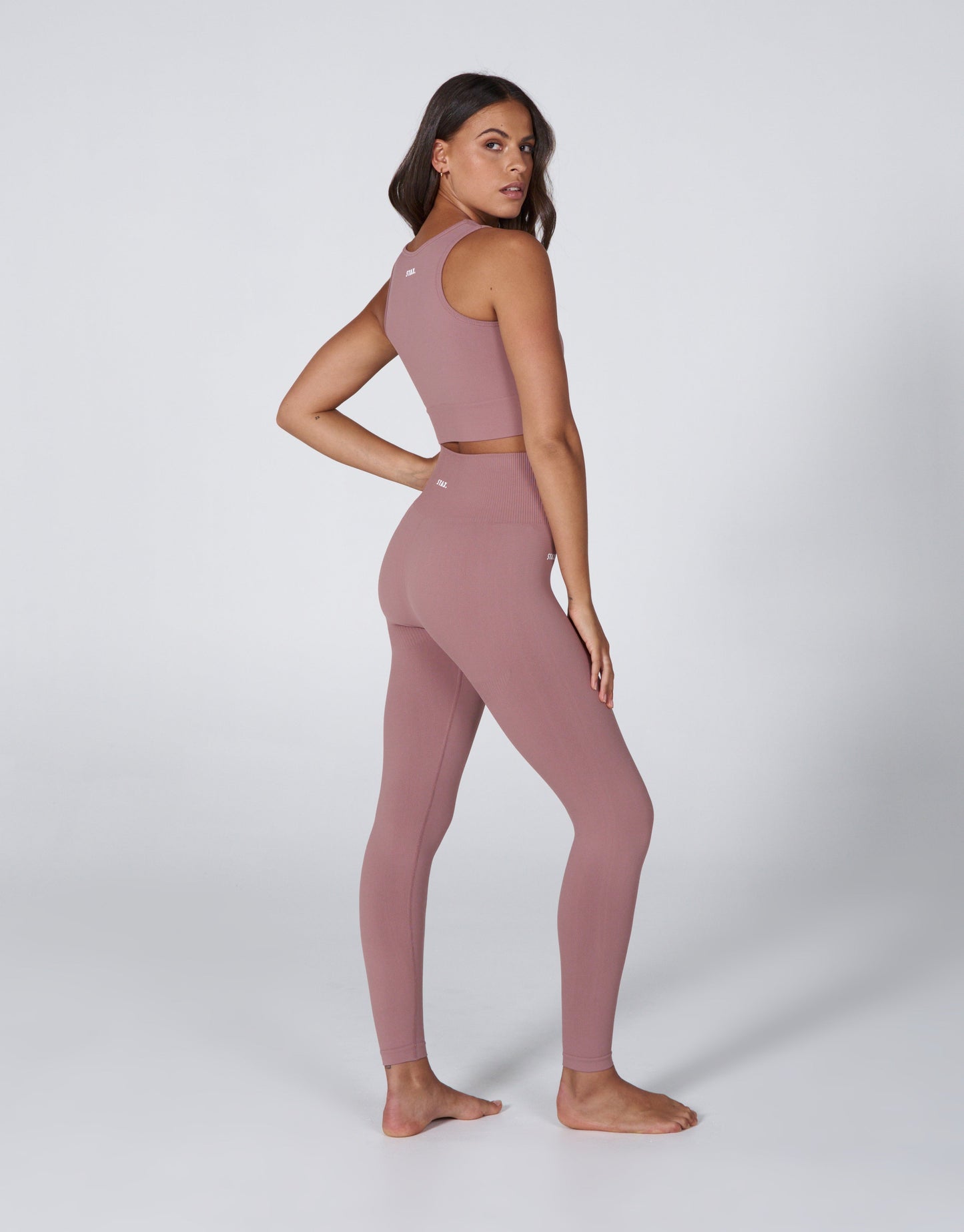 Premium Seamless Favourites Cropped Singlet - Dusty Rose