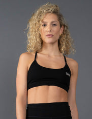 Run Club 2 Cotton Strappy Crop - Black