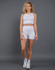 Run Club Cotton Cropped Tank - Grey Marle