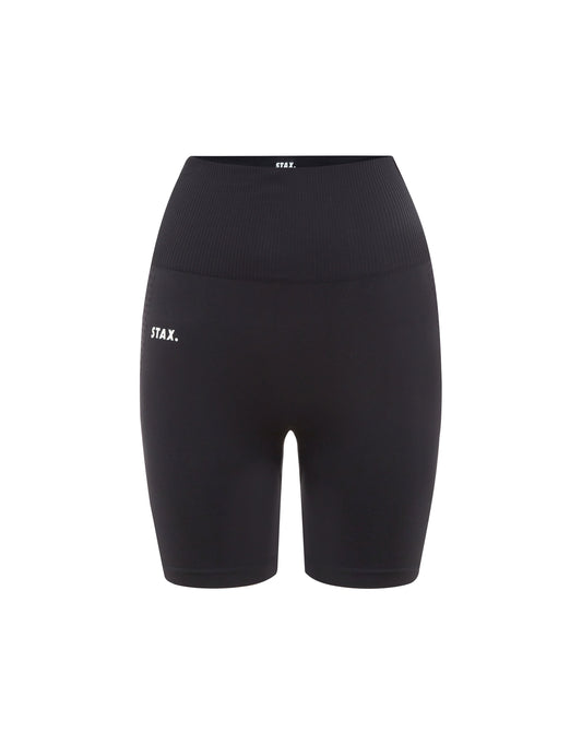 Premium Seamless V6 Midi Bike Shorts - Oxford (Cool Black)