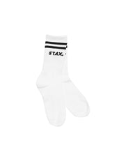 STAX. Unisex Crew Socks - White