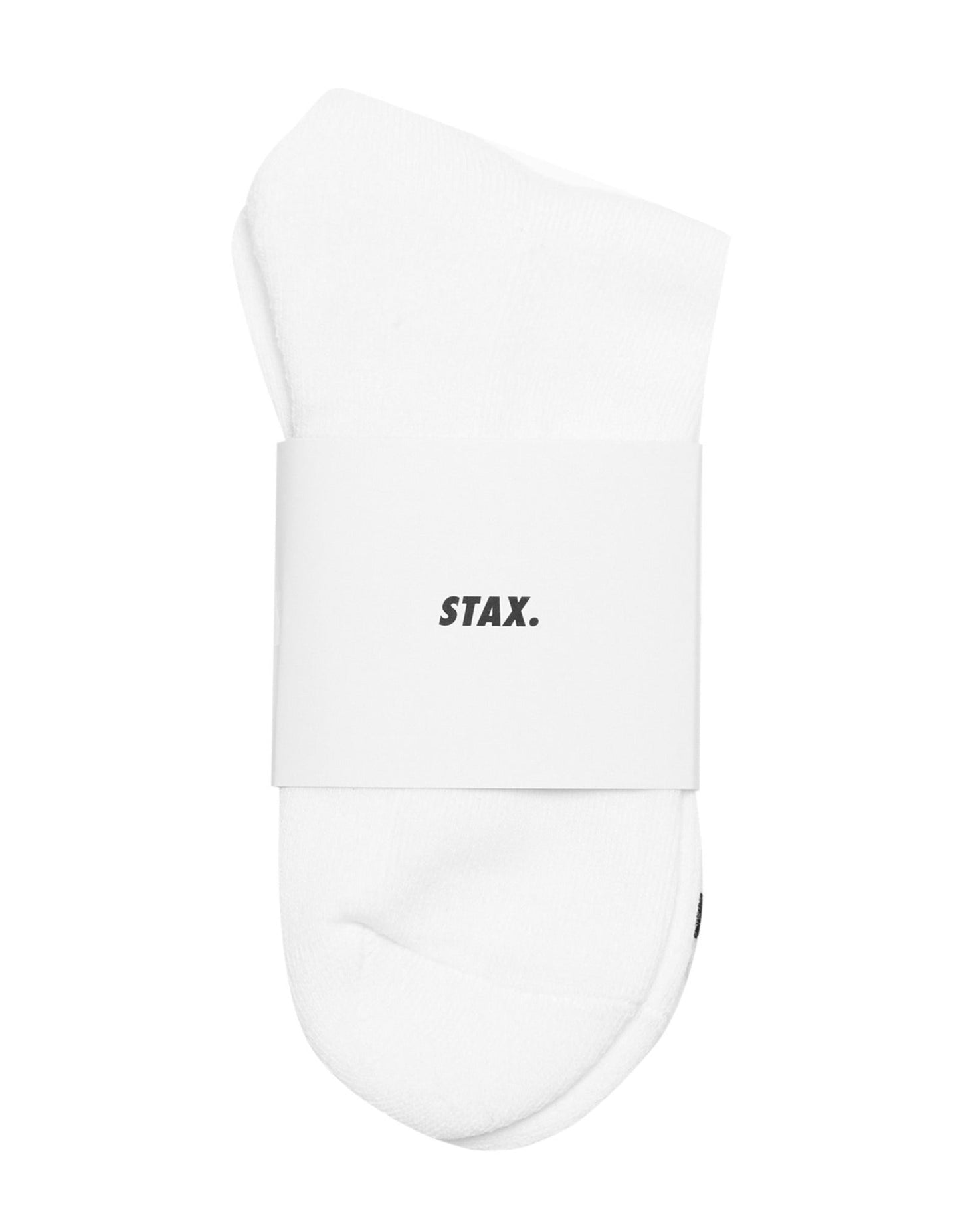 STAX. Unisex Crew Socks - White