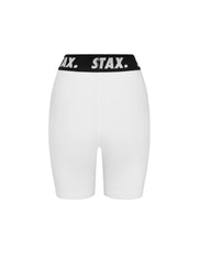 STAX. WB Midi Bike Shorts - White