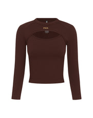 STAX. Premium Seamless V5 Cut Out Long Sleeve Lounge - Gliese (Brown)